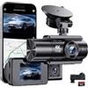 EVARY Dashcam auto anteriore e posteriore wireless dash cam 360 gradi di sorveglianza con batteria 4K con GPS 5Ghz WiFi Dash Cam con 64GB SD telecamera auto senza fili con monitoraggio del parcheggio/supe