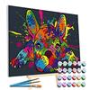 Splat Planet Incorniciato Bulldog Francese Con Numeri Pittura, Pittura Fluorescente Fluorescente, Colore Per Numeri, Pittura Per Pareti, Pittura Per Numero Kit Su Tela Per Adulti, Bambini. 30 X 40Cm