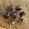 Elifel Dadi Set D&D Metallo 7 pezzi D4 D6 D8 D10 D12 D20 D% Foglia Vuoto Poliedrici Dadi per Dungeons and Dragons Pathfinder Warhammer Giochi da Tavolo RPG MTG Giochi