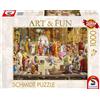 Schmidt- Opera d'Arte Spiele 58526 Markus Binz, La Scuola di Atene 2024, Puzzle da 1000 Pezzi, Multicolore