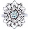 mantraroma Anello argento 925 con pietre preziose topazio pietra blu argento sterling da donna in vero argento (MRG-174-62-(54))