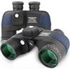 BOSSDUN 10x50 Binocolo Marino per Adulti, Binocoli Militare Impermeabile con Bussola Telemetro BAK4 Prisma Lente FMC Antiappannamento per la Navigazione Birdwatching Caccia (L)