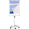VIZ-PRO ECO Lavagna Magnetica Mobile 90 x 60 cm, Cavalletto Portaflipchart | con Blocco di Carta per Flip Chart, Lavagna a Secco su Ruote, Altezza Regolabile per Ufficio, Casa e Scuola
