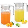 ADERTOS 2 Brocca Acqua in Plastica da 600 ML Caraffa Acqua in Plastica Infrangibile Brocca Acqua da Tavola con Tappo, Brocche in Plastica per Acqua Limonata Succhi di Latte Tè Freddo (Senza BPA)