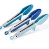 TOWINGO Pinze Cucina Silicone, 23cm Pinza Barbecue Acciaio Inoxe per Spaghetti Insalata BBQ Carne Pasta(Gradiente Blu)