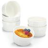 com-four® 6x Stampi per Soufflé - Ciotole in Ceramica per Creme Brulè - Stampi a Prova di Forno per Dolci e Pasticceria, Ragù - 200 ml - Bianco
