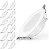 KEJIYILT Faretto da Incasso a LED Set di 12, Faretto da Incasso Extra Piatto AC175-265V Plafoniera Piatta Rotonda, 7W 700LM Equivalente 70W Lampada a Incandescenza, Bianco Neutro 4500K per Bagno Cucina