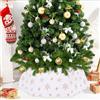 BrillShine Base Albero di Natale, Ø80cm Paillettes Peluche Finta Pelliccia Albero di Natale Gonna Pieghevole Supporto per Giardini Interni ed Esterni