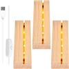 Leonshco Display base supporto a LED, attacco rettangolare illuminato con interruttore USB, base LED per pannello di illuminazione in vetro acrilico