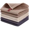 Moosfor - Set di 6 strofinacci da cucina 100% cotone, 30 x 30 cm, colore misto