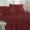 Poligino Lenzuola Una Piazza e Mezza 120 - Completo Lenzuola 3 Pezzi in Microfibre - Lenzuolo con Angoli - Lenzuola Sopra - 1 Federa 50x80 - Lenzuola Una Piazza e Mezza 120x190/200cm Bordeaux