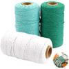 Rairsky 3 Pezzi Filo Macrame, 2mm x 100m Macrame Colorato, Corda Cotone Macrame Corda, Cordino Swan Cordoncino per Borse a Uncinetto per Lavori di Bricolage, Decorazione di Tessitura, Appendi Pianta