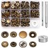 Amentalove 260 Pezzi Bottoni Automatici a Pressione, Bottoni a Pressione Metallo,Bottoni a Pressione con 3 Strumenti,Bottone a Pressione in Acciaio Inox per Vestiti Giacche Pelle Artigianato Fai da Te
