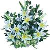 DRW Centro Fiori Artificiali Cimitero, Santos, Anniversari Rotondo Giallo e Bianco 64 cm Altezza x 70 cm Larghezza x 30 cm Profondità