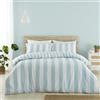 Catherine Lansfield Cove - Set copripiumino singolo reversibile con federa, motivo a righe, colore: carta da zucchero