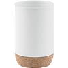 GEDY G-Canberra Portaspazzolini da Bagno, Misure e Peso: 10,5X7X7 CM & 0,254 kg, Porta dentifricio e spazzolino in Ceramica e Sughero, Finitura Bianca, Design R&S Gedy, 2 Anni di Garanzia