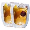 MasterPRO Foodies Mixology, Set di 2 bicchieri bassi da 380 ml, Vetro borosilicato a doppia parete, Finitura trasparente, Resiste 20º a 200º, Lavabile in lavastoviglie, Senza sostanze tossiche