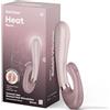 Satisfyer, vibratore rabbit Bluetooth, Heat Wave Connect App, 20 cm, con funzione riscaldante, con controllo tramite app, 2 motori, in silicone, colore:viola