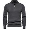 seiveini Maglione da Uomo Colletto 1/4 Mezza Zip Maglione Pullover Lavorato a Maglia Manica Lunga Dolcevita Pullover Caldo Autunno Inverno Maglione per Il Tempo Libero Retro B Grigio Scuro XXL