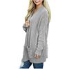 Meggsnle Cardigan oversize, a maniche lunghe, con scollo a V, grigio, elegante, impermeabile, sportivo, da donna, per allattamento, per le mezze stagioni, in finta pelliccia, grigio., XXL
