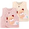 Rainjia Gilet in Pile Corallo per Bambini - Senza Maniche Bottoni a Pressione Autunno Inverno Caldo Cappotto con Motivo Cartone Animato per Neonato e bambino