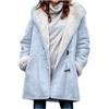 KHIRVWL 2024 Offerta Felpa Felpe con Cappuccio Donna in Pile Patchwork Manica Lunga Felpe Donna con Zip Autunno Invernale Felpa Pelosa Casual Giacca Teddy Outwear Caldo Cappotti