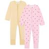 Bramble & Bear Confezione da 2 Tutine per Bambini e Bambine, Pigiami in Cotone Biologico, Tutine con Zip Intera e Facile Accesso, Bacca e Orso, 3-6 Mesi