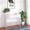 Homgoday Tavolino consolle con 2 cassetti, in legno, per corridoio, ingresso, soggiorno, ufficio, bianco, 100 x 35 x 76,5 cm, in legno