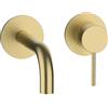 Herzbach MODUL7 rubinetto lavabo, installazione a parete, 70.701602.1.41, MODUL7 brass steel [Rubinetteria Bagno > Rubinetteria Lavabo]