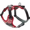 HUNTER pettorina per cani DIVO REFLECT, Colore: rosso/grigio, stampa camouflage riflettente, imbottitura traspirante in morbido mesh, regolabile in 5 punti, Taglia: L