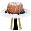 ECHTWERK Elegante piatto da torta in marmo, Vassoio per torte con supporto, supporto per servire cibo, frutta, formaggio e dessert, per feste o matrimoni, edizione oro, Ø 22 cm