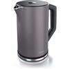 arendo - Bollitore Acqua Elettrico da 1.5L 2200W - Eco Controllo Temperatura - Temperatura Regolabile 40-100°C - Parete Doppia - in Acciaio Inossidabile - Senza BPA - Grigio vulcanico