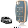 TOOMUME Cover Chiave TPU, Custodia Chiave Adatto per VW Volkswagen Golf 4/5/6 Polo Up Jetta Caddy Beetle Multivan T5 Seat Ibiza Leon Skoda Fabia, Copri Chiavi Guscio Chiave Auto Telecomando - Flip Key