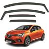 AirFlux Set di 4 deflettori antivento compatibili con RENAULT CLIO MK5 5-porte Hatchback 2020 2021 2022 2023 2024 2025 modelli