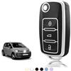 TOOMUME Cover Chiave TPU, Custodia Chiave Adatto per VW Volkswagen Golf 4/5/6 Polo Up Jetta Caddy Beetle Multivan T5 Seat Ibiza Leon Skoda Fabia, Copri Chiavi Guscio Chiave Auto Telecomando - Flip Key