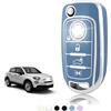 TOOMUME Cover Chiave TPU, Custodia Chiave Adatto per Fiat 500X 500L 500 Tipo Egea Toro Cronos Mirror Lounge Punto Jeep Renegade Dodge Neon, Copri Chiavi Guscio Chiave Auto Telecomando - Flip Key