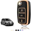 TOOMUME Cover Chiave TPU, Custodia Chiave Adatto per VW Volkswagen Golf 4/5/6 Polo Up Jetta Caddy Beetle Multivan T5 Seat Ibiza Leon Skoda Fabia, Copri Chiavi Guscio Chiave Auto Telecomando - Flip Key