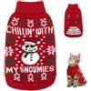 Nobleza - Maglioncino Natale Cane, Vestiti Natale Gatto Cane, Maglione per Cani con Motivo Pupazzo di Neve, Pullover a Maglia per Cani Caldo, Adatto a Gatti e Cani di Taglia Piccola o Media, S