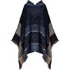 TBSCWYF Poncho Donna Invernale Mantella Donna Poncio Invernali Caldo Elegante con Frange a Collo Alto con Maniche Bottoni Poncho Donna Invernale Mantella Scialle in Maglia con Scollo a V Peluche Leggero