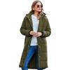 Zeagoo Cappotto Invernale Donna Lungo Giacca in Stile Piumino Parka con Cappuccio Cappotto Trapuntato Cappotto Invernale Parka Verde Militare XXL