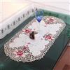BBTISG Runner da Tavolo Ricamato, 40 x 85cm Ovale Centrino Ricamato in Pizzo Ricamato Centrini Rotondi Tovagliette per Casa, Giardino, Matrimoni, Decorazioni per Feste (stile 3)