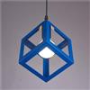 PETITES ECREVISSES Vintage - Lampadario a sospensione industriale, 22 cm, in metallo, forma quadrata, attacco E27, plafoniera corda regolabile, per soggiorno, sala da pranzo, bar, blu