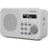 MangoKit MD2 Radio DAB con Bluetooth, radio digitale portatile, alimentata a rete e a batteria, radio FM da cucina, display, 40 stazioni preimpostate, sveglie, orologio, Snooze, cuffie - Grigio Pietra