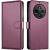 JUNETOP Cover per Xiaomi Redmi 14C 4G / Redmi A4 / Poco C75, Custodia a Libro Portafoglio Flip Case in Pelle PU di Alta Qualità [Protezione Blocco RFID] - Viola