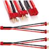 YIXISI 2 Pezzi Cavo Connettore Batteria Parallela T Plug, T Plug Cavo 1-Femmina a 2-Maschio 16AWG, Deans T Parallelo Connettore, Spina T Parallelo Cavo Connettore Batteria, per RC Lipo