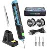 Workease - Saldatore 2000 mAh batteria max. 450 °C - 25 secondi - Include supporto con spugna, stagno di saldatura e punte