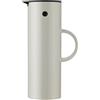 Stelton Thermos EM77 - Caraffa termica a doppia parete per bevande calde/fredde, teiera per tè e caffè con inserto in vetro, chiusura magnetica, tappo a vite, design vintage, 1 litro, sabbia