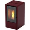 DEODATO Stufa a pellet Foco Petite 43x58,6x77 cm bordeaux 6 Kw con telecomando