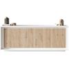 Web Convenienza Madia con 4 Ante Made in Italy - Credenza Contenitore Collezione Sky per Soggiorno Cucina Ingresso Sala da Pranzo Mobile Design moderno originale - Bianco laccato opaco/kadiz