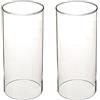 Tensquare Portacandele in Vetro Trasparente, Senza Fondo, Set di 2, Occasione Speciale, Floreale, Vetro Borosilicato, Trasparente, 9,5 cm x 20,3 cm
